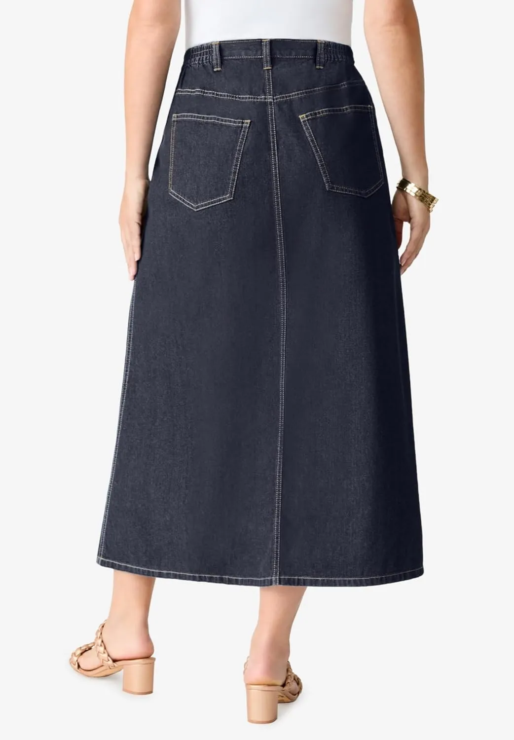 Roaman's Women's Plus Size Complete Cotton A-Line Skirt