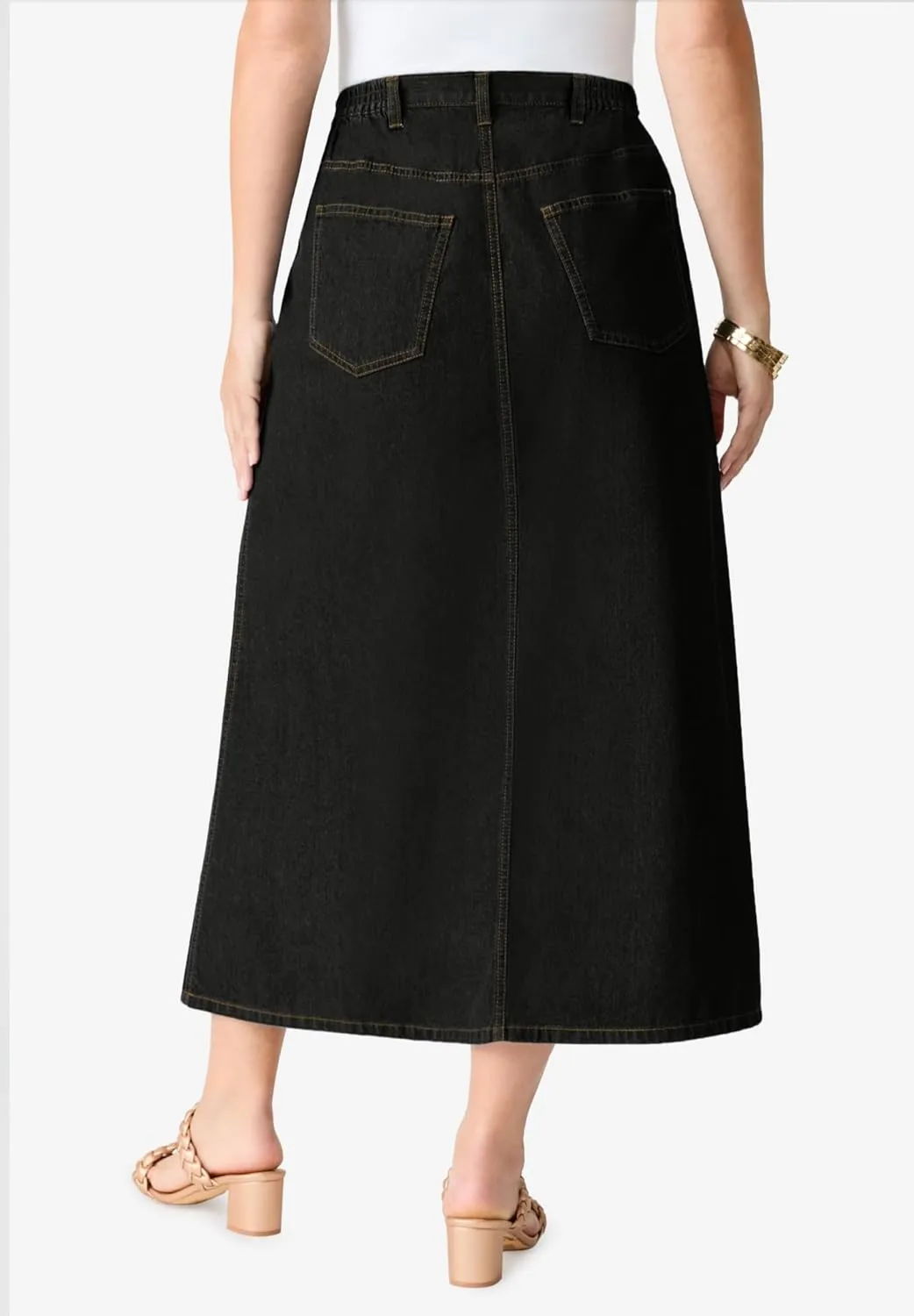 Roaman's Women's Plus Size Complete Cotton A-Line Skirt