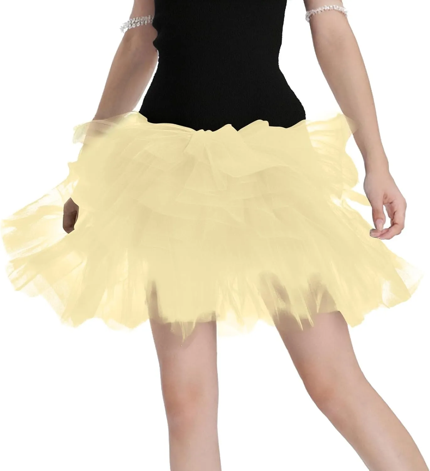 Skirts for Women Summer Loose Casual Trendy Solid Color Elastic Waist Flowy Mesh Tulle Ballet Party Dance Skirt, S-L