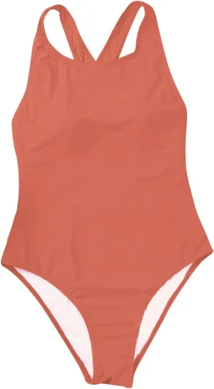 Slimming One Piece Bathing Suit Simple Slimming Back Covering The Belly and Looking Wrap Tie Back One Piece Swimsuit