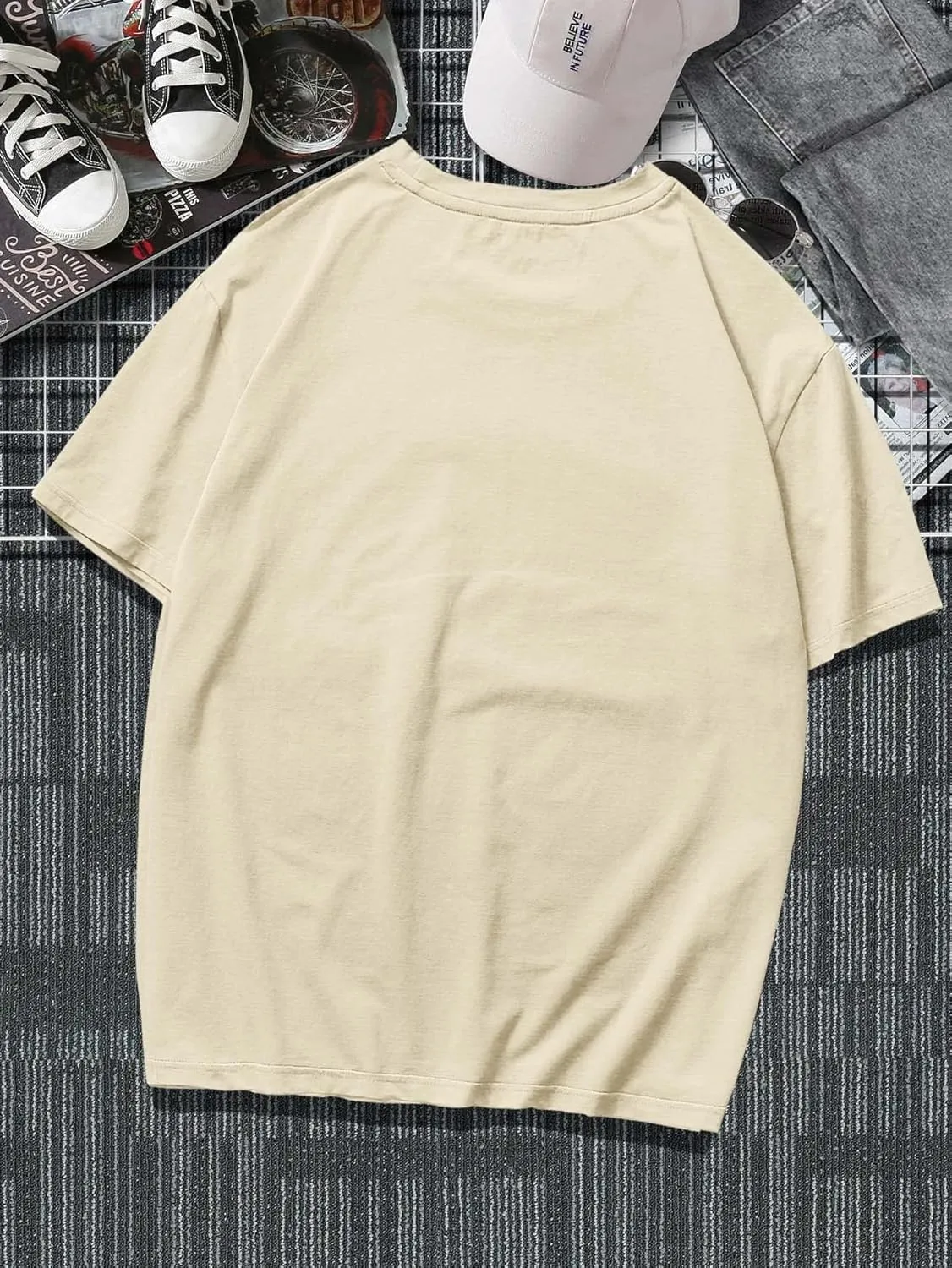 SOLY HUX Men's Graphic Tees Letter Print Vintage T-Shirts Short Sleeve Crewneck Casual Summer Tee Top