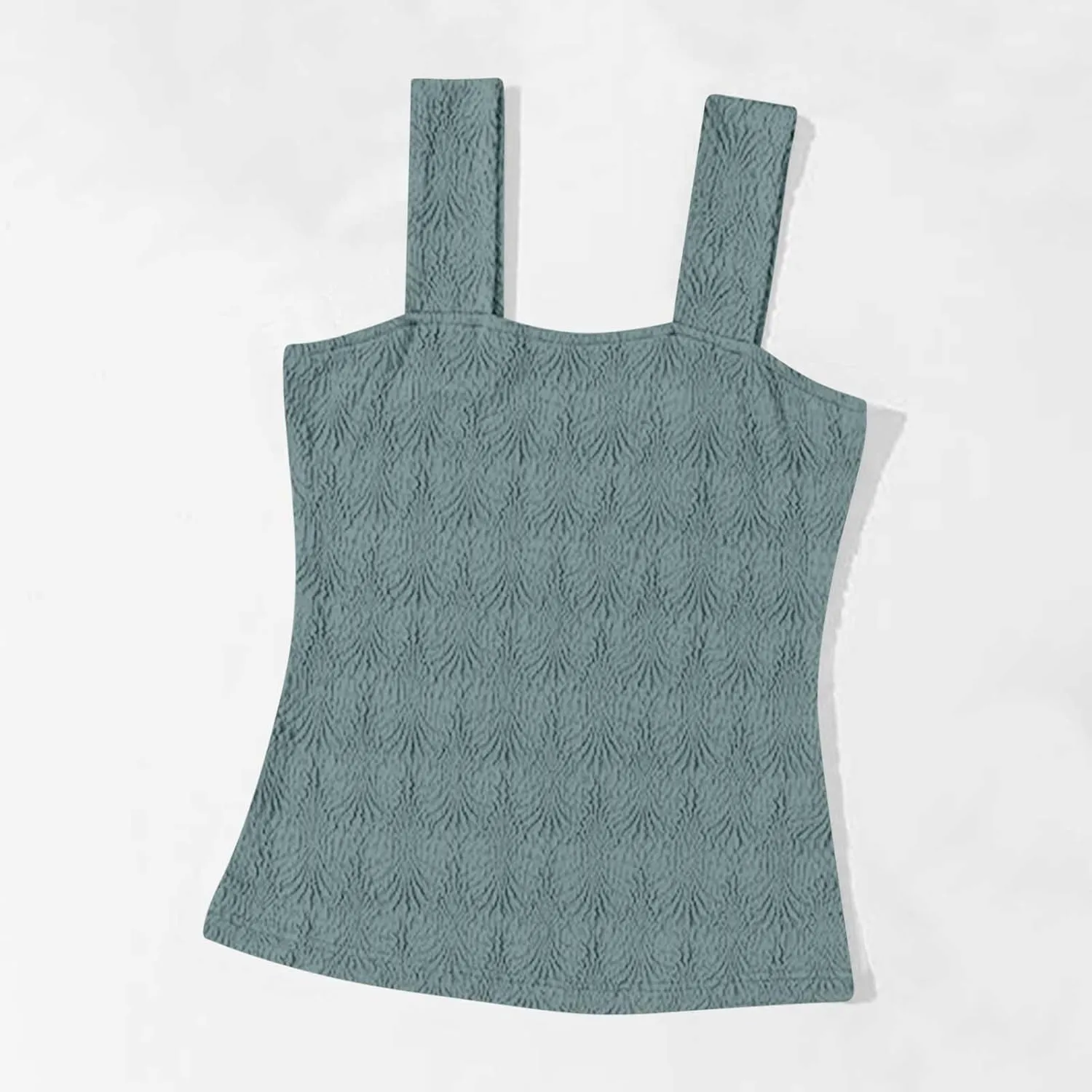 Summer Crop Tops Sexy Square Neck Tank Top Women Cute Floral Going Out Shirts Slim Fit Cropped Cami Blouse