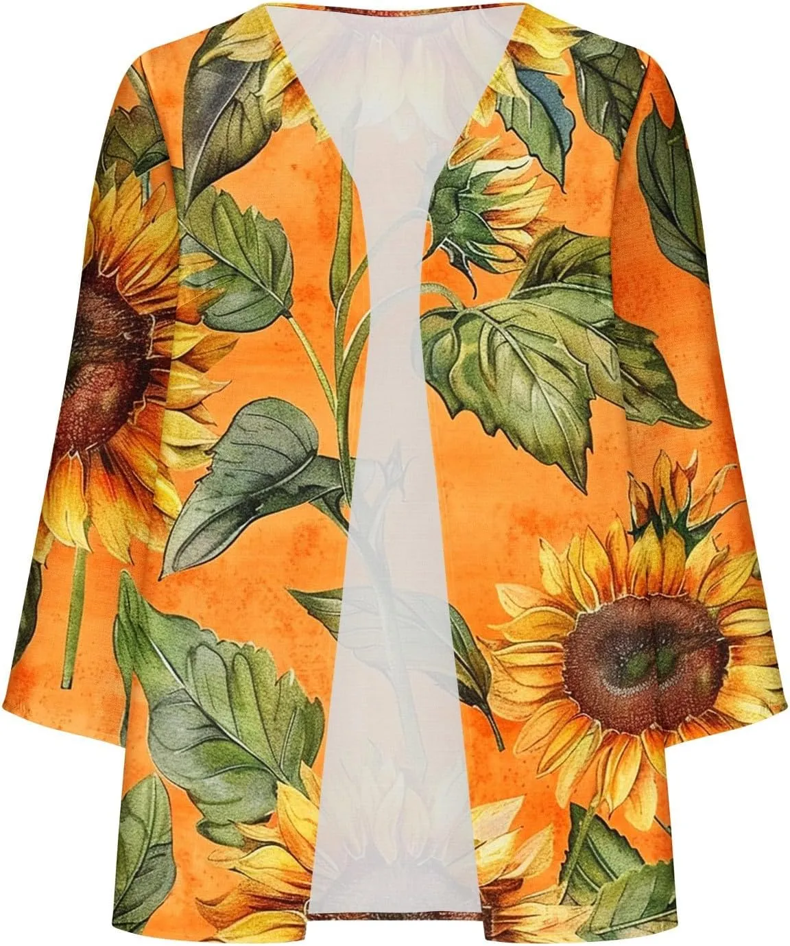 Sunflower Kimono for Women Kimono Cardigans Casual Summer Fall Tops Cover up Open Front Floral Print Resort Wear