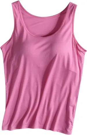 Tank Top for Women Plus Size with Built in Bras Loose Fitting Workout Gym Shirts Sleeveless Summer Going Out Top