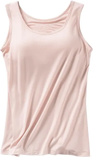 Tank Top with Built in Bra for Women Casual Summer Sleeveless Gym Crop Tops Workout Athletic Yoga Shirts