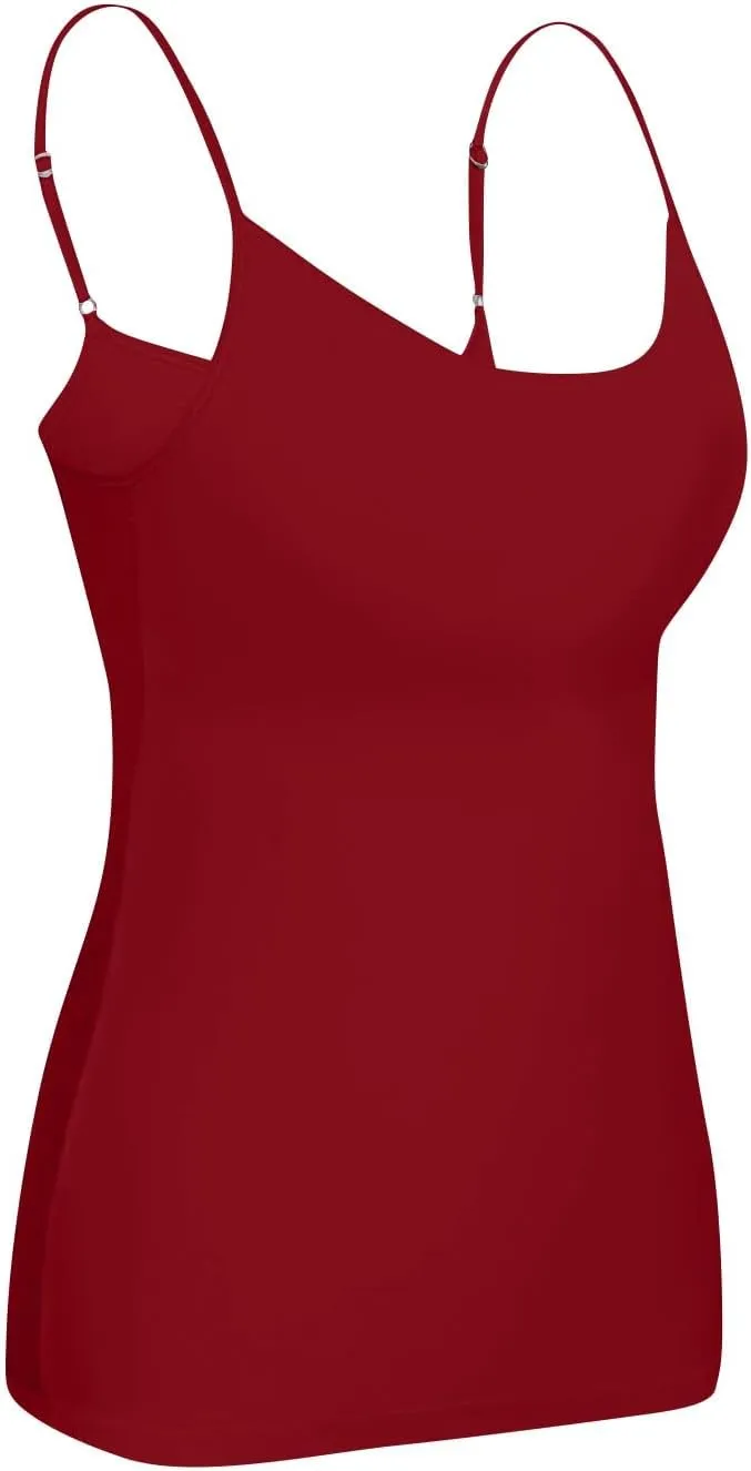 Tank Tops with Built in Shelf Bras for Women Adjustable Spaghetti Strap Camisole Top Workout Beach Basic Undershirts