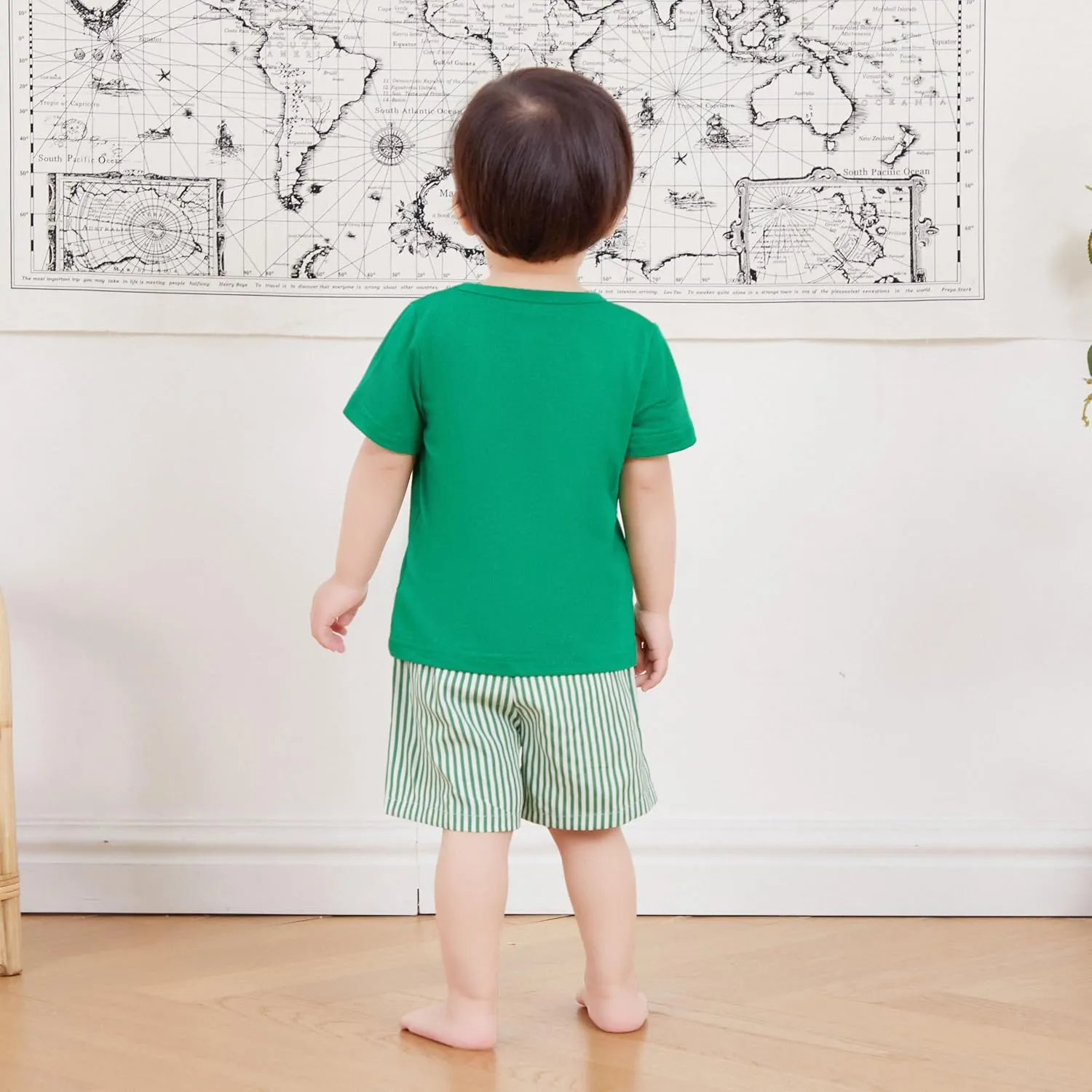 Toddler Boy Summer Clothes Animal Embroidery Smocked Short Sleeve T-Shirt   Casual Shorts