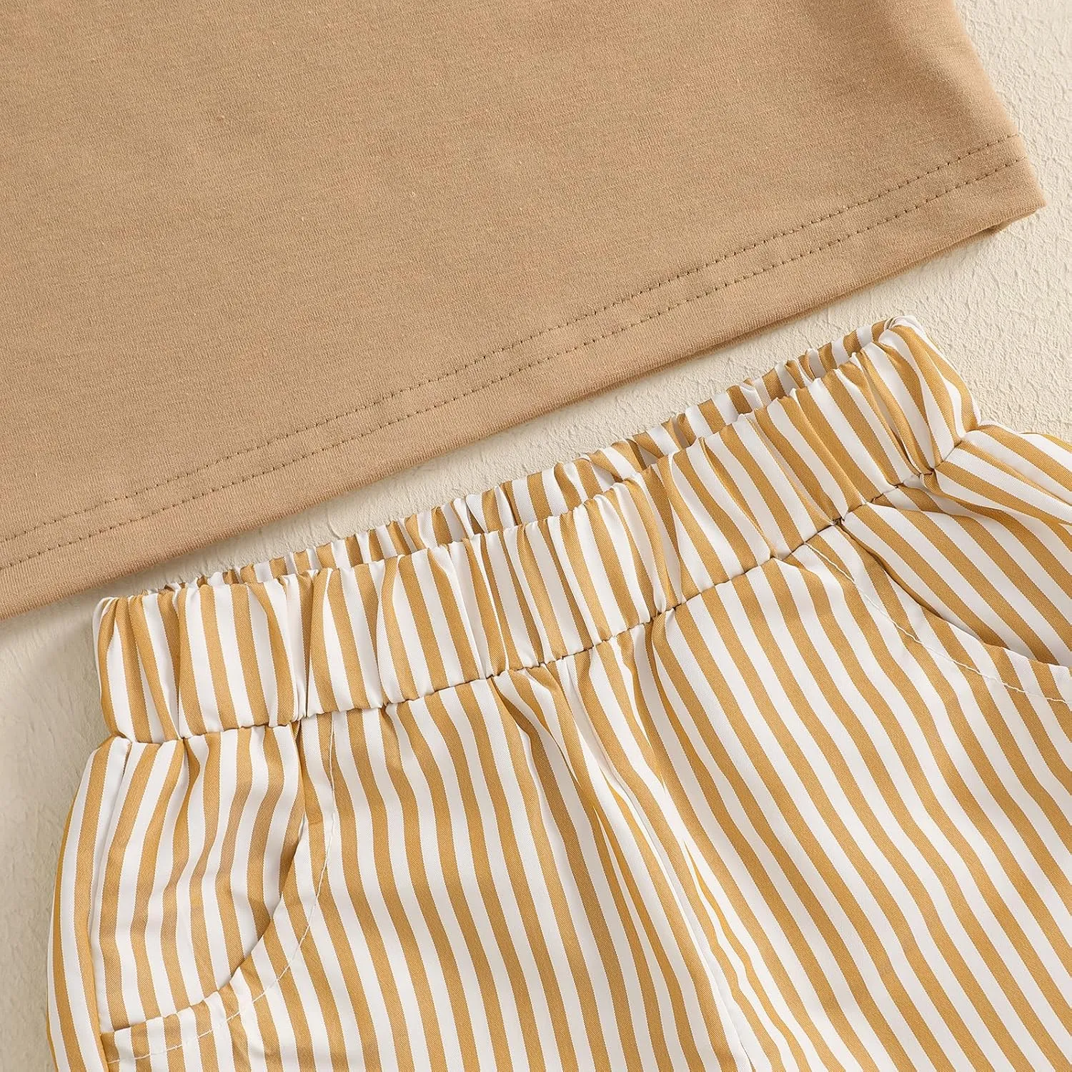 Toddler Boy Summer Clothes Animal Embroidery Smocked Short Sleeve T-Shirt   Casual Shorts