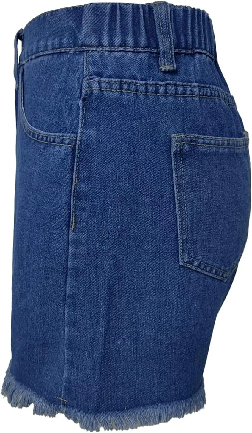 Wide Leg Denim Shorts for Women High Waisted Stretchy Button Up Casual Hot Jeans Shorts Baggy Slim Fit Summer Casual Jorts