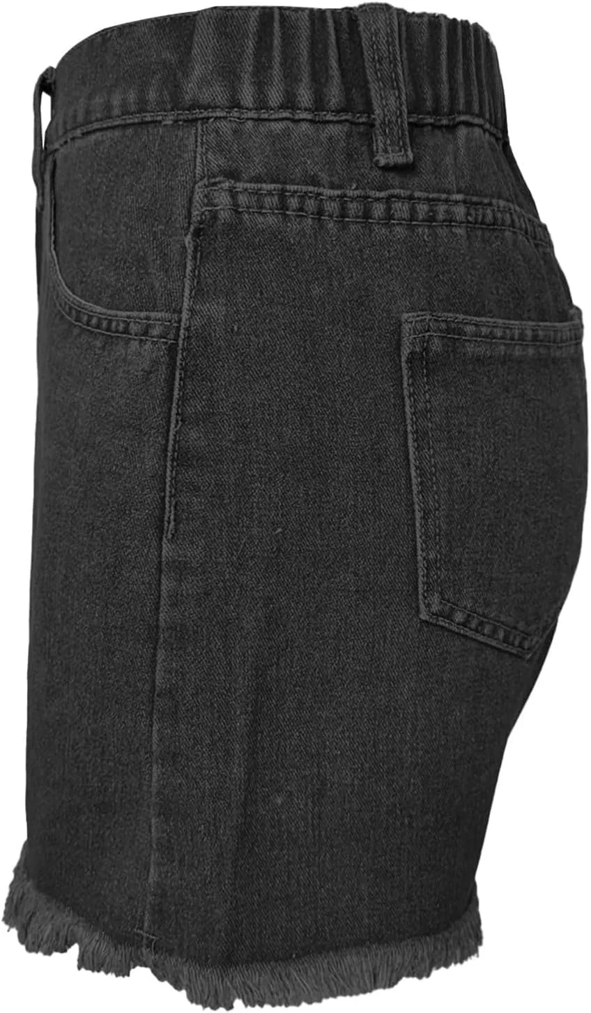 Wide Leg Denim Shorts for Women High Waisted Stretchy Button Up Casual Hot Jeans Shorts Baggy Slim Fit Summer Casual Jorts