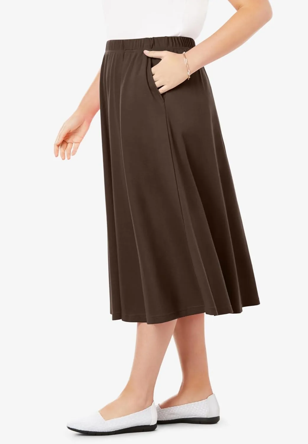 Woman Within Plus Size 7-Day Knit A-Line Skirt