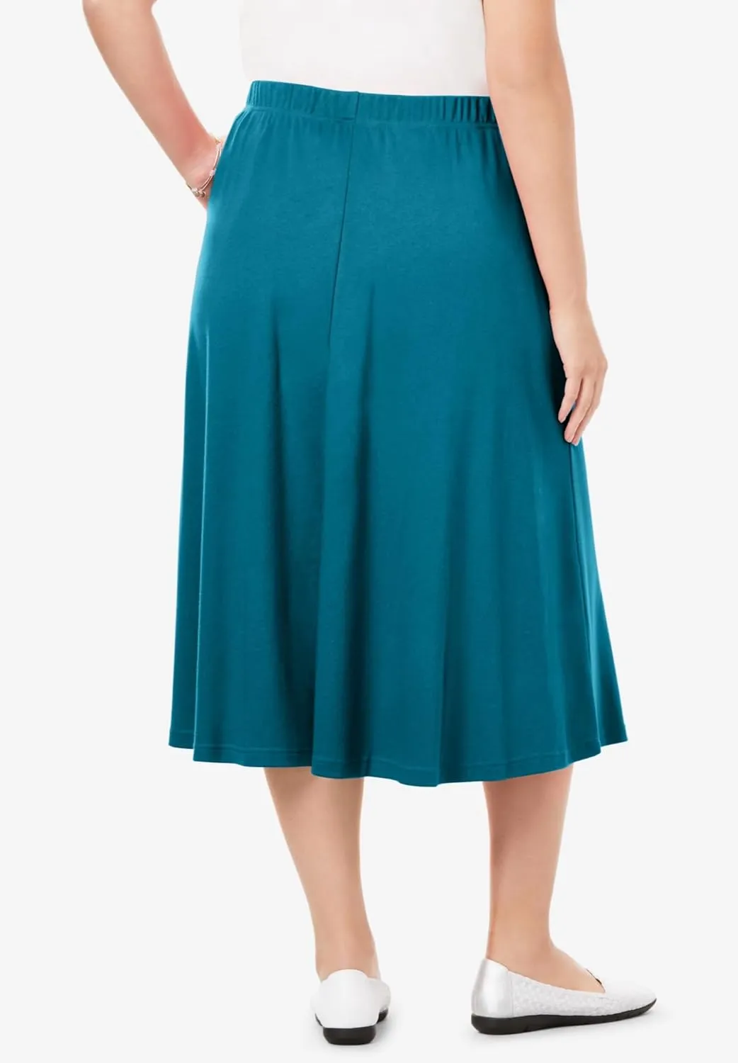 Woman Within Plus Size 7-Day Knit A-Line Skirt