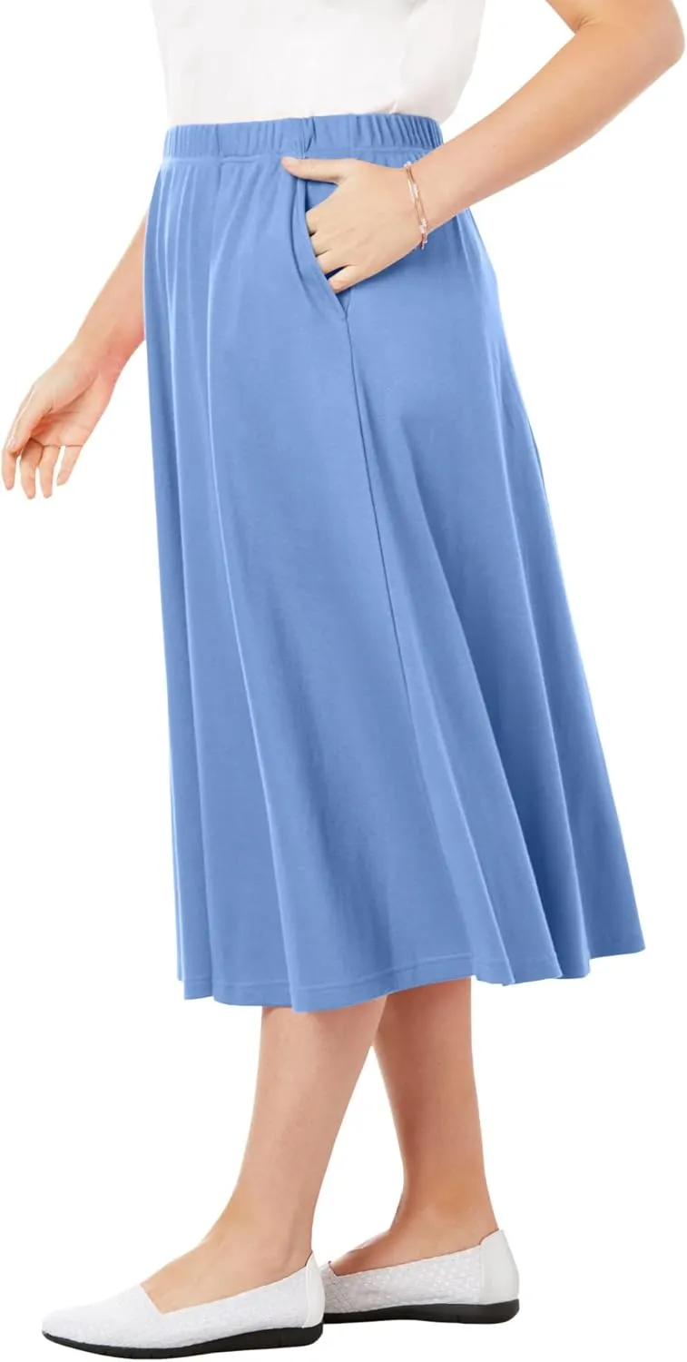 Woman Within Women's Plus Size 7-Day Knit A-Line Skirt