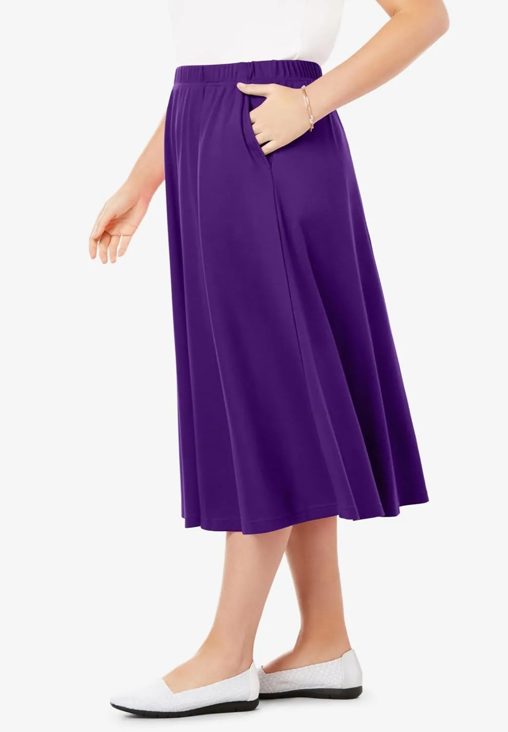 Woman Within Women's Plus Size 7-Day Knit A-Line Skirt