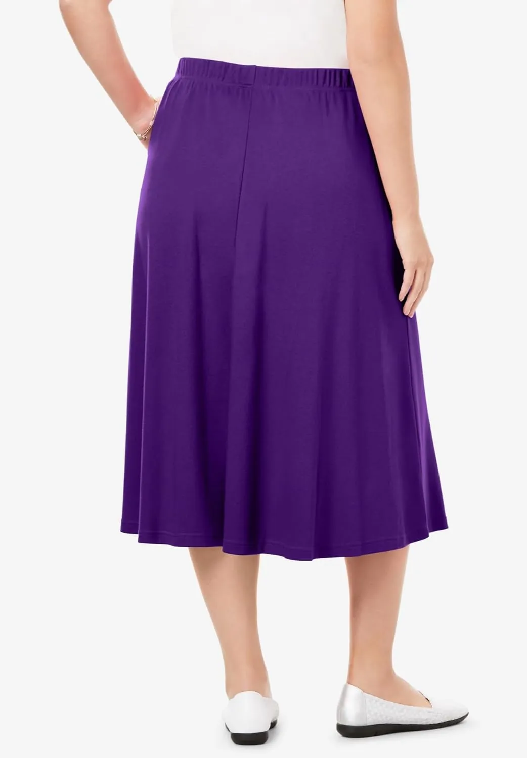 Woman Within Women's Plus Size 7-Day Knit A-Line Skirt