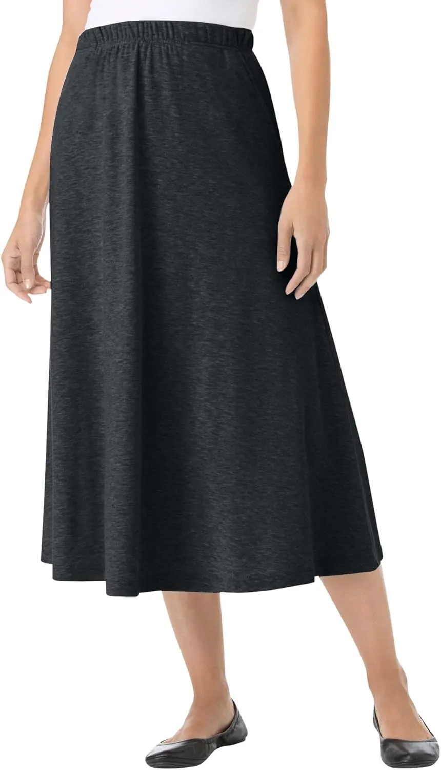 Woman Within Women's Plus Size 7-Day Knit A-Line Skirt