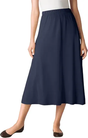 Woman Within Women's Plus Size 7-Day Knit A-Line Skirt