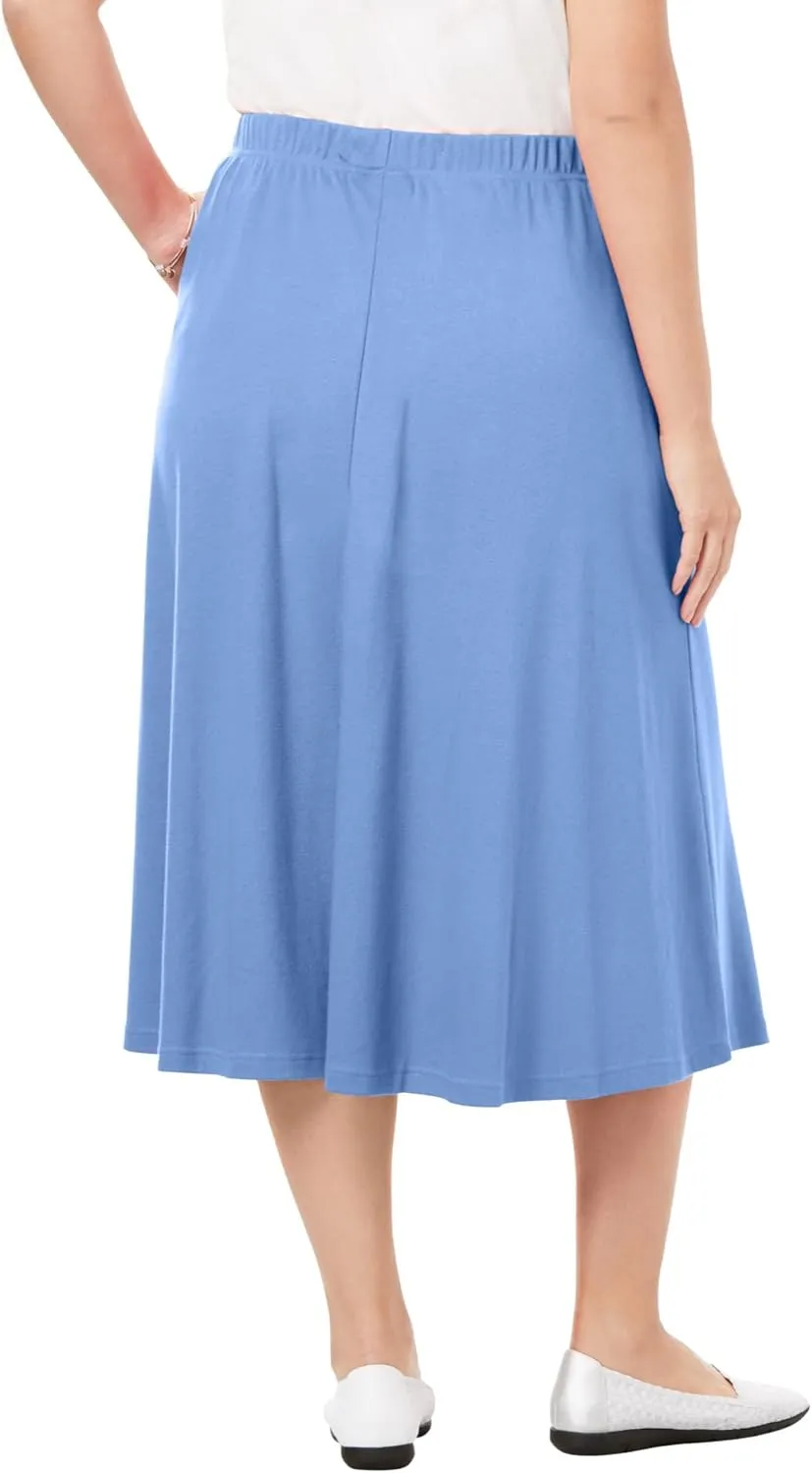 Woman Within Women's Plus Size 7-Day Knit A-Line Skirt