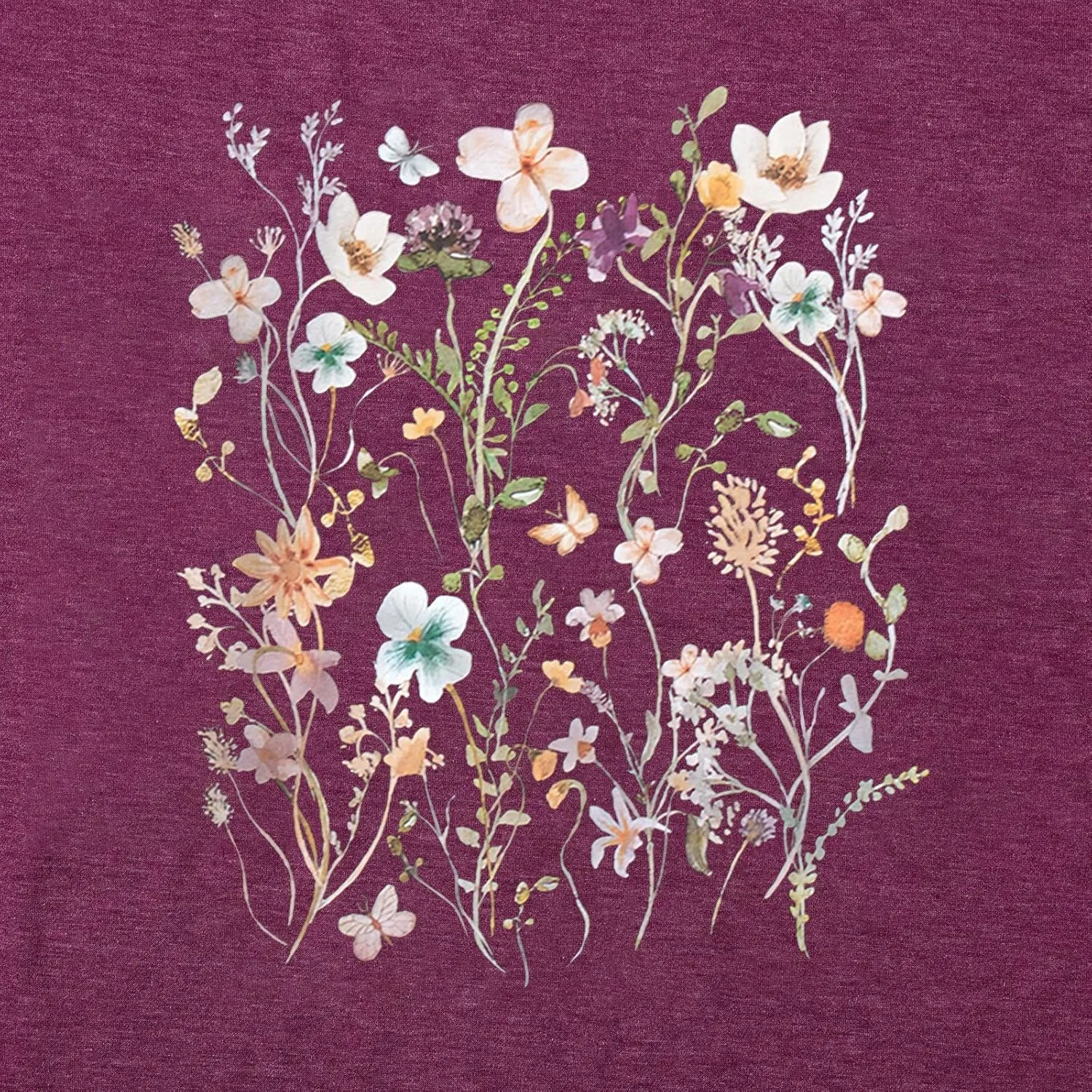 Women Boho Flower T Shirt Vintage Floral Graphic Shirt Botanical Tee Wildflowers Shirts Garden Lover Top