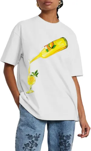 Women Graphic Oversized Tees Y2k Cute Fruit Print Short Sleeve Crew Neck Shirt E Girls Aesthetic Going Out Top