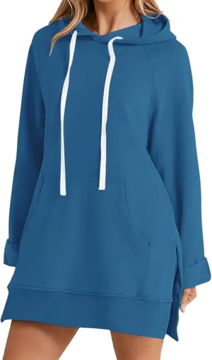 Women Oversized Hoodie Dress Pullover Winter Kangaroo Pocket Sweatshirt Summer Fall Tops Casual Loungewear