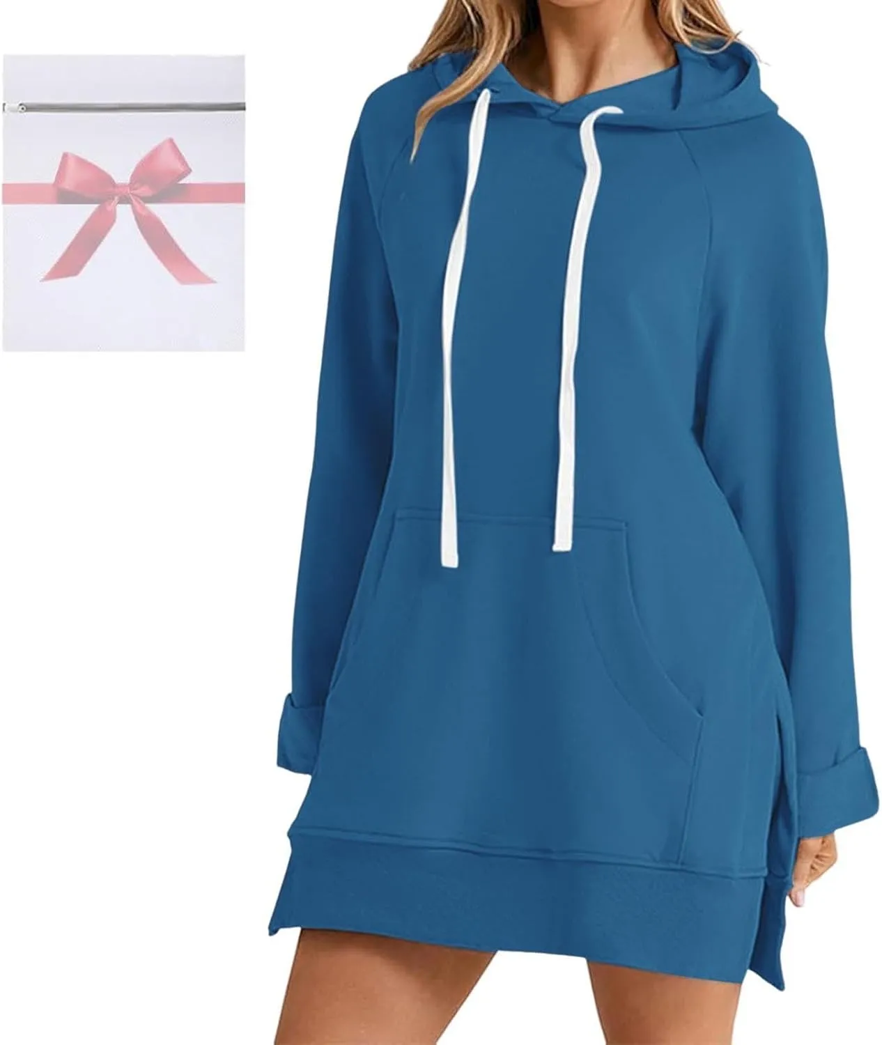 Women Oversized Hoodie Dress Pullover Winter Kangaroo Pocket Sweatshirt Summer Fall Tops Casual Loungewear