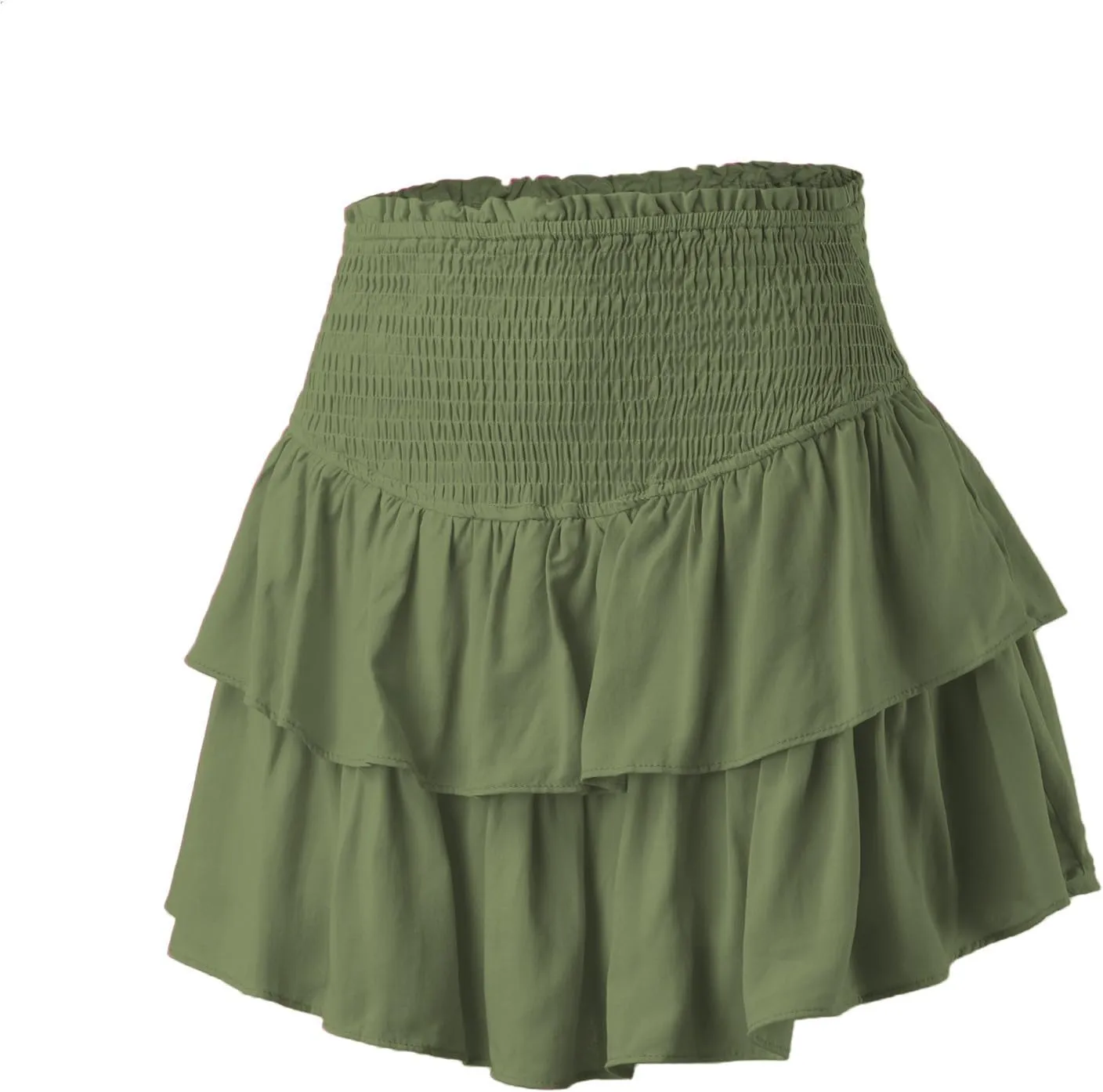 Women Pleated Mini Skirt Y2K Ruffle Low Waist Layered Pleated Flowy Skirt A Line Mini Underskirt