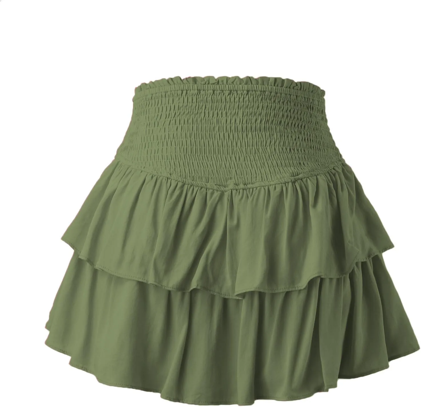 Women Pleated Mini Skirt Y2K Ruffle Low Waist Layered Pleated Flowy Skirt A Line Mini Underskirt