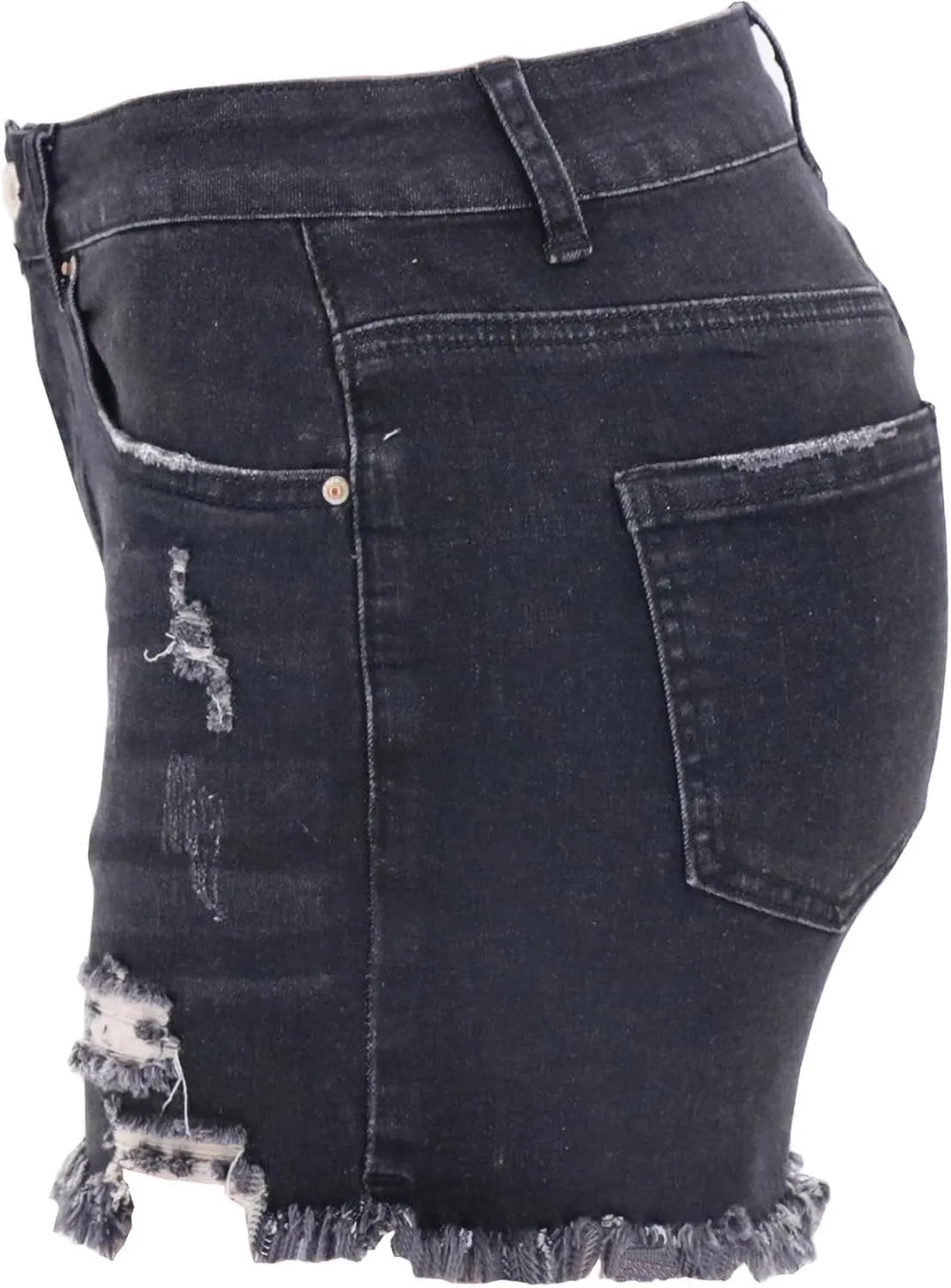Women Ripped Jean Shorts Stretchy Distressed Denim Shorts with Pockets