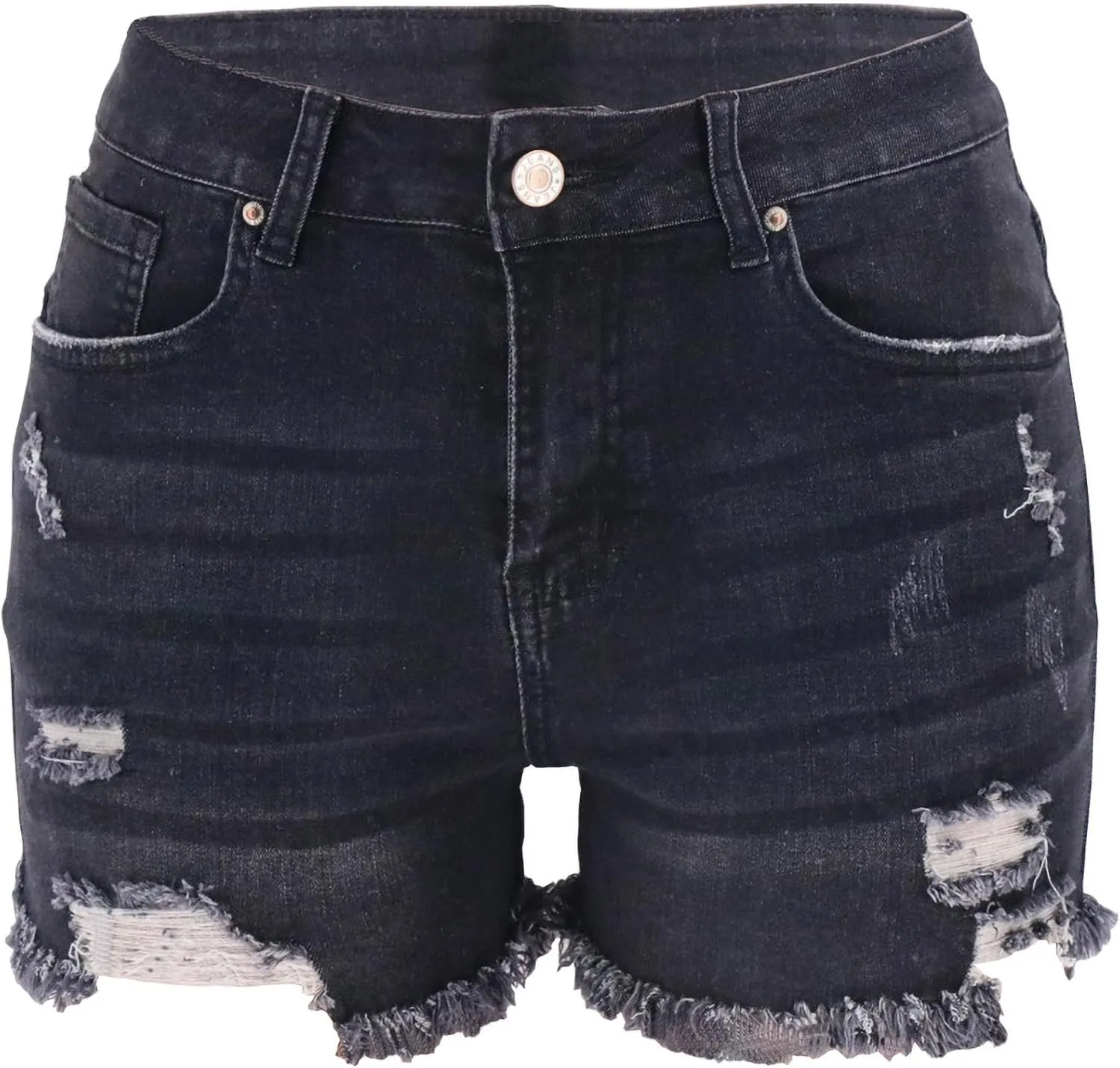 Women Ripped Jean Shorts Stretchy Distressed Denim Shorts with Pockets