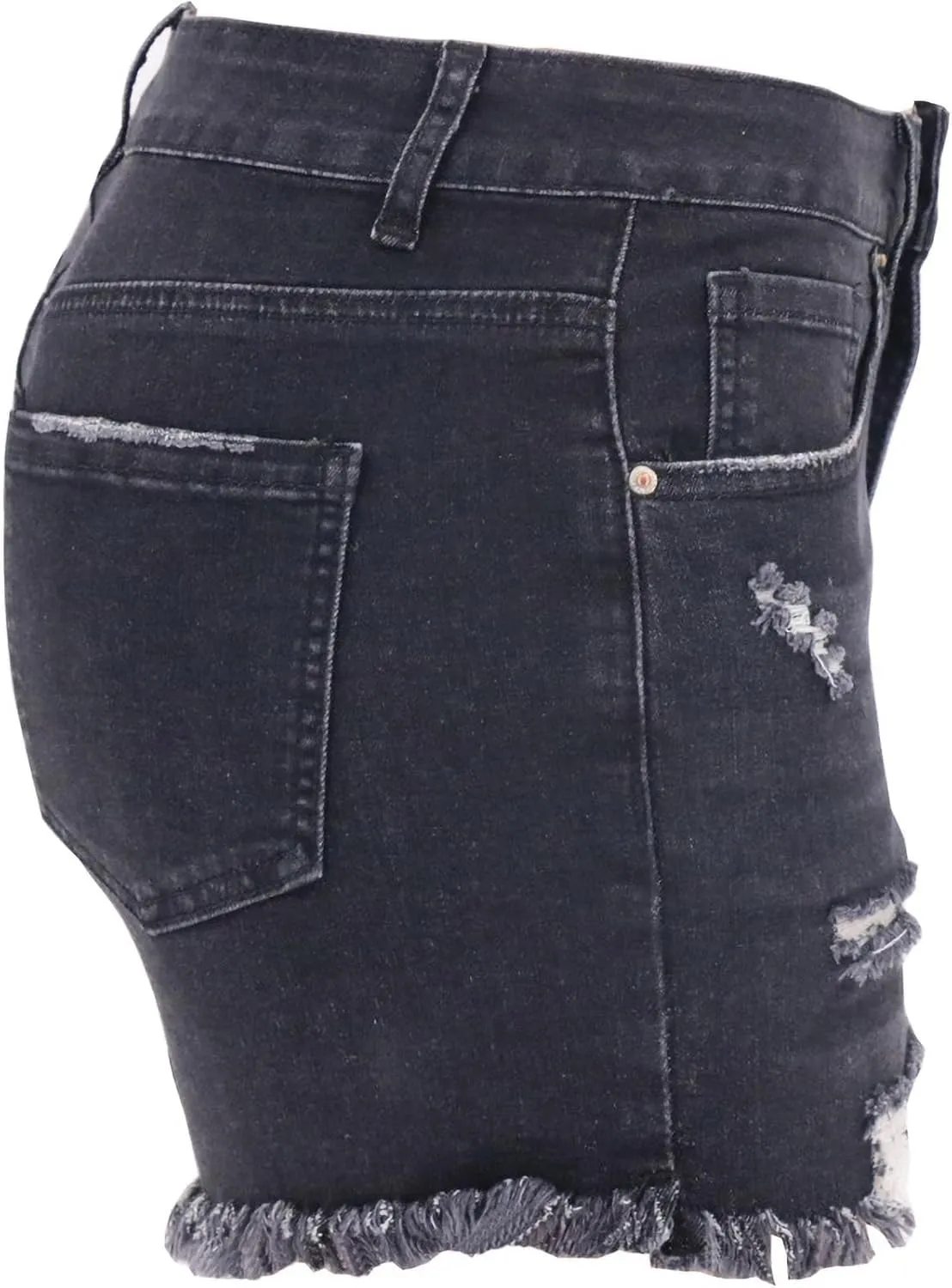 Women Ripped Jean Shorts Stretchy Distressed Denim Shorts with Pockets