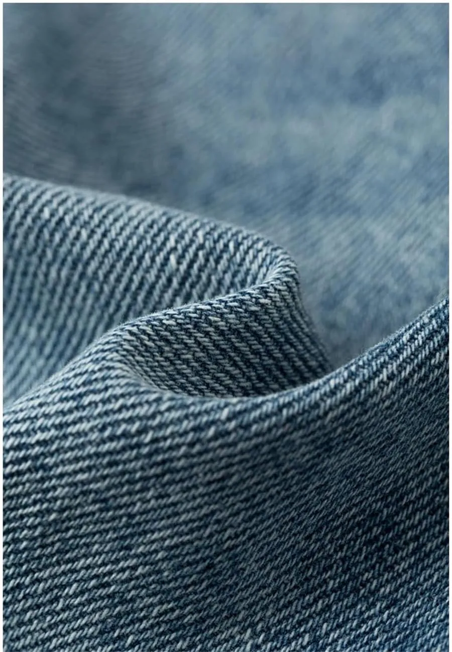 Women Split Denim Skirt Mid Length Slimming A-Line Skirt