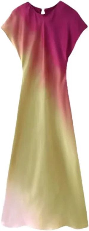 Women Tie-Dyed Shirts and Dress Long Sleeve Single Breasted Blouse Sleeveless Dress Casual Outwear