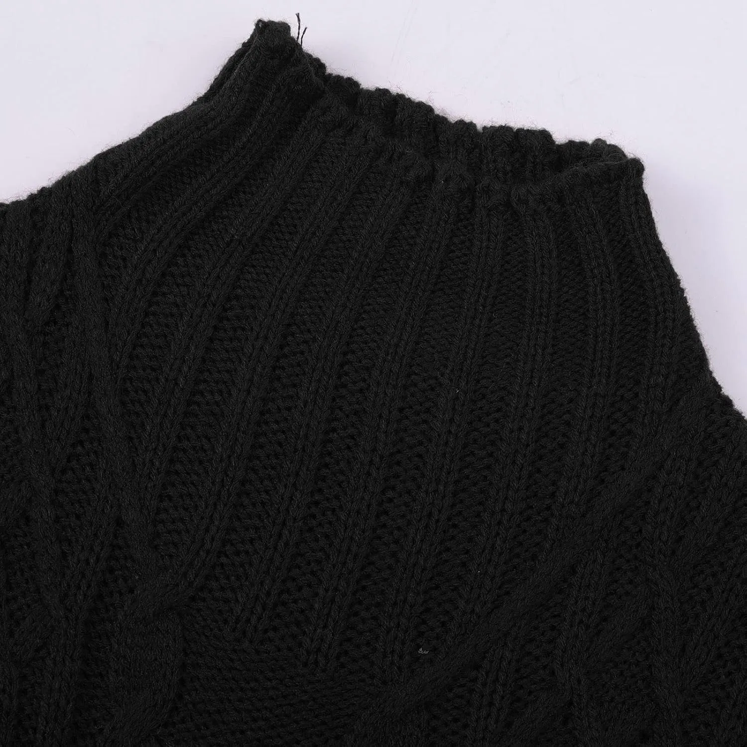 Women Turtleneck Sweater Casual Long Sleeve Pulover Sweaters Chunky Warm Ribbed Cable Knit Tops Jumpers Blouses