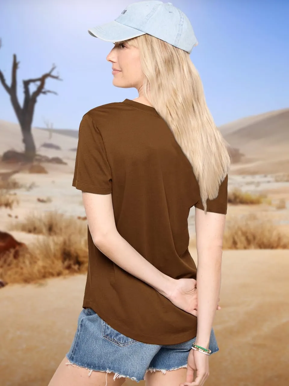 Womens Cactus Cowgirl Shirt Western Riding Country Music V Neck T-Shirt Retro Sun Printed Short Sleeve Tees Tops