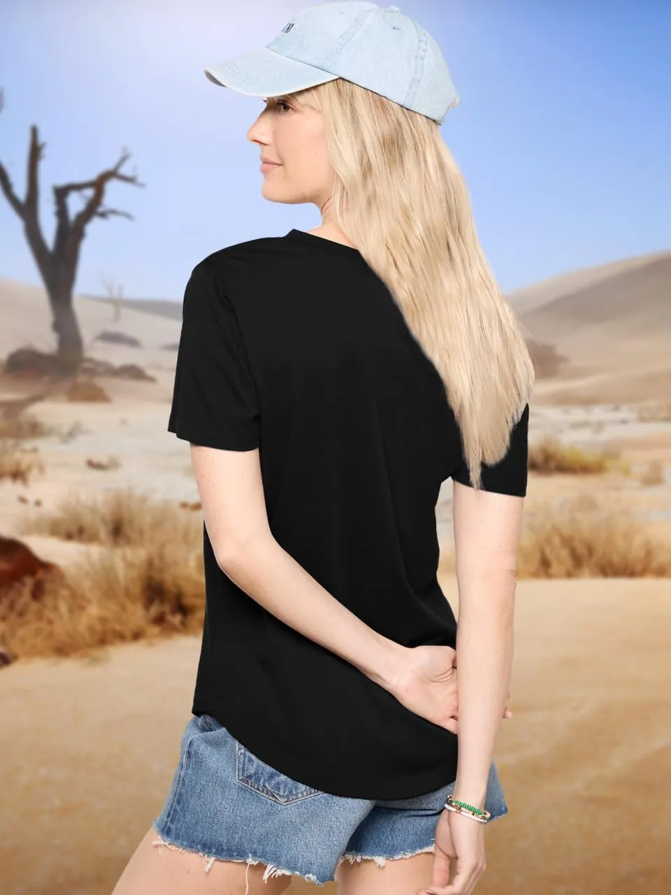 Womens Cactus Cowgirl Shirt Western Riding Country Music V Neck T-Shirt Retro Sun Printed Short Sleeve Tees Tops