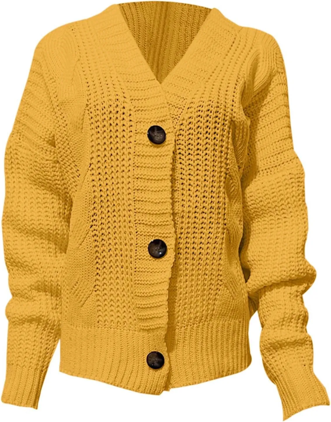 Women's Cardigan Sweater 2024 Fall Winter Casual Long Sleeve Open Front Cardigans Button Down Knit Chunky Outwear Coats