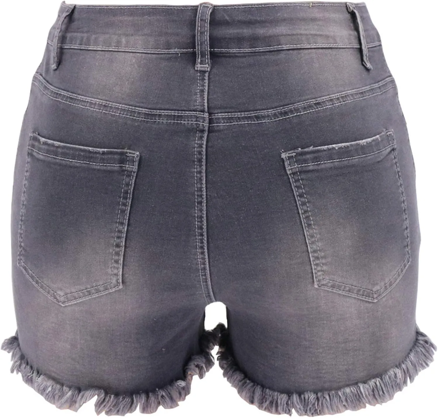 Womens Casual High Waisted Denim Shorts Frayed Raw Hem Ripped Jeans Shorts Cut Off Denim Hot Short Summer Jean Shorts