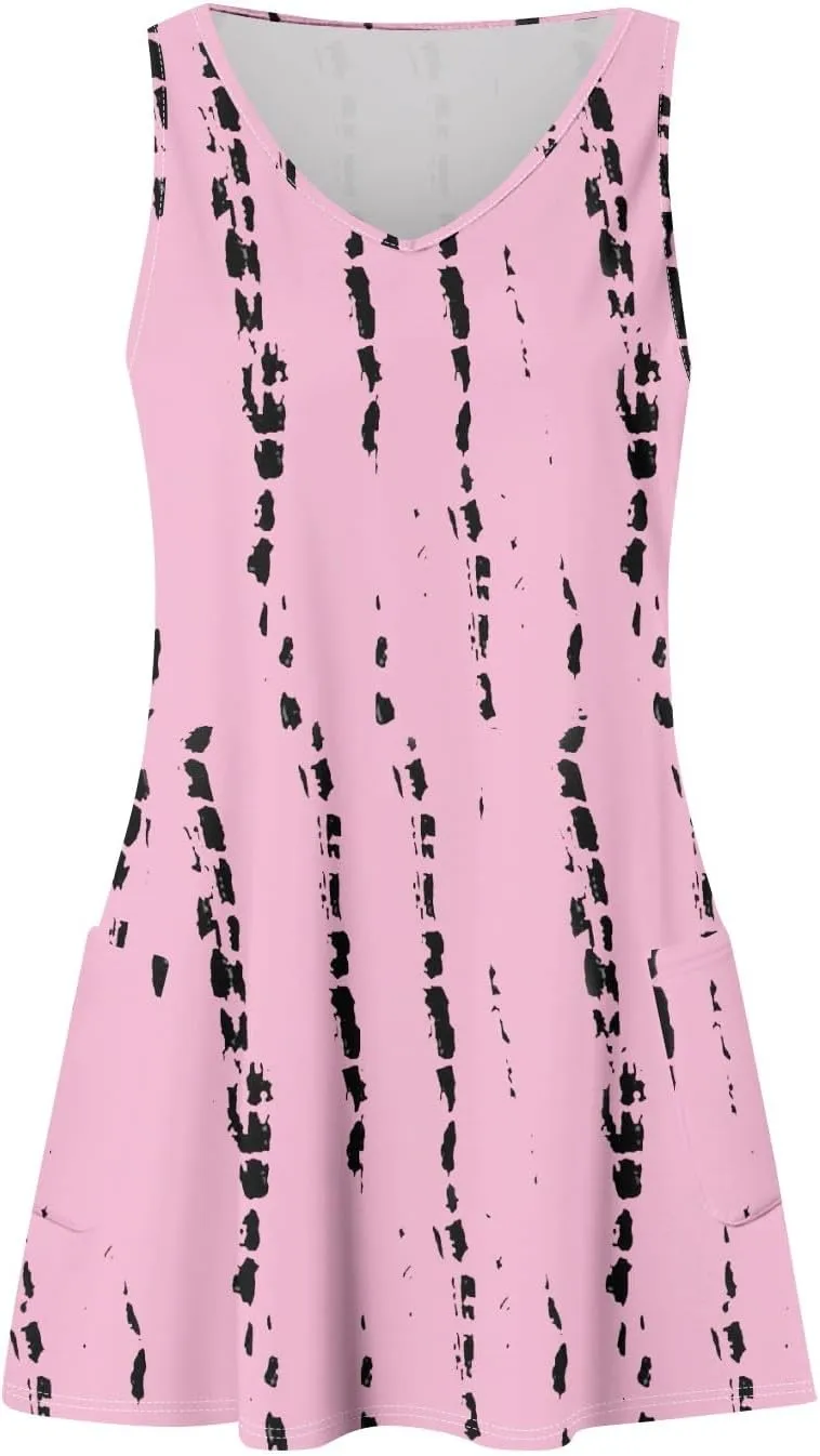 Women's Casual Sundress with Pockets Summer Boho Beach Dress Floral Blouses for Women T-Shirts Casual Dresses