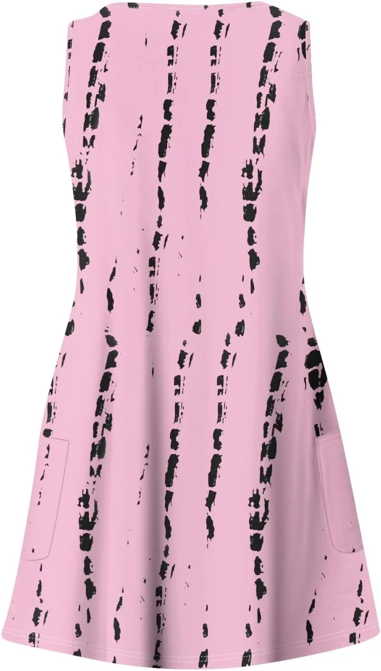 Women's Casual Sundress with Pockets Summer Boho Beach Dress Floral Blouses for Women T-Shirts Casual Dresses
