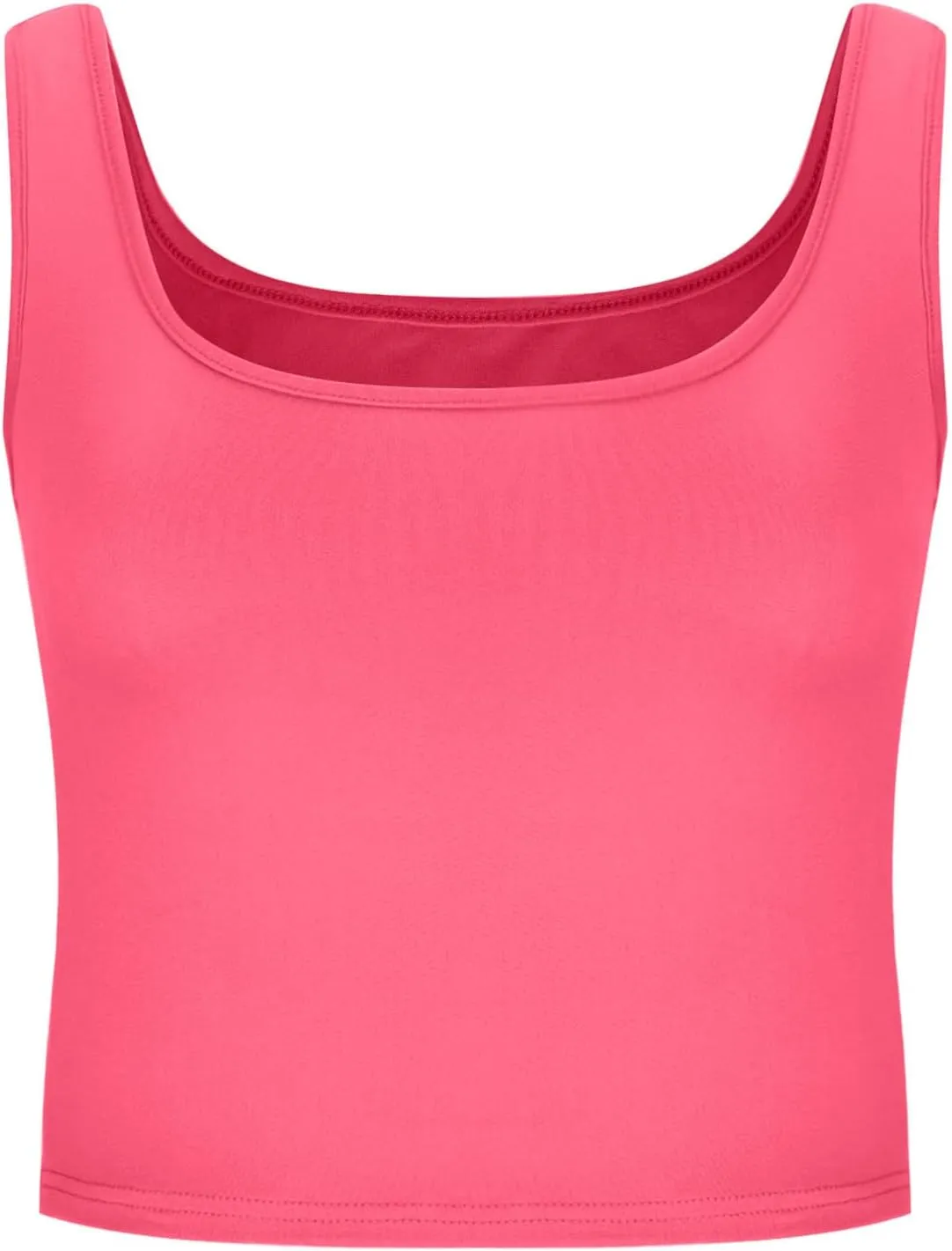 Womens Cropped Tank Tops Summer Sexy Sleeveless Strappy Square Neck Blouse Casual Solid Color Workout Fitness Shirts