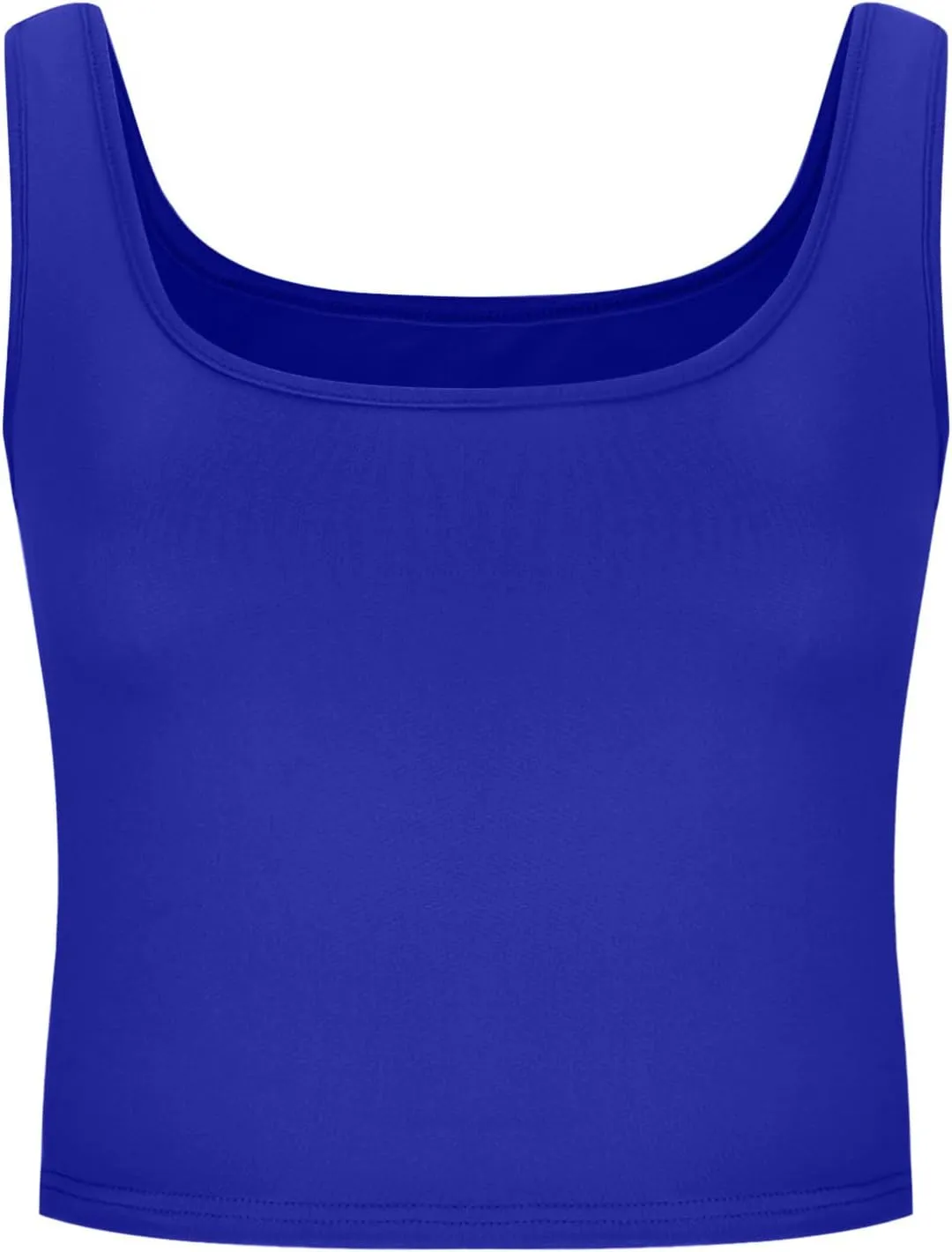Womens Cropped Tank Tops Summer Sexy Sleeveless Strappy Square Neck Blouse Casual Solid Color Workout Fitness Shirts