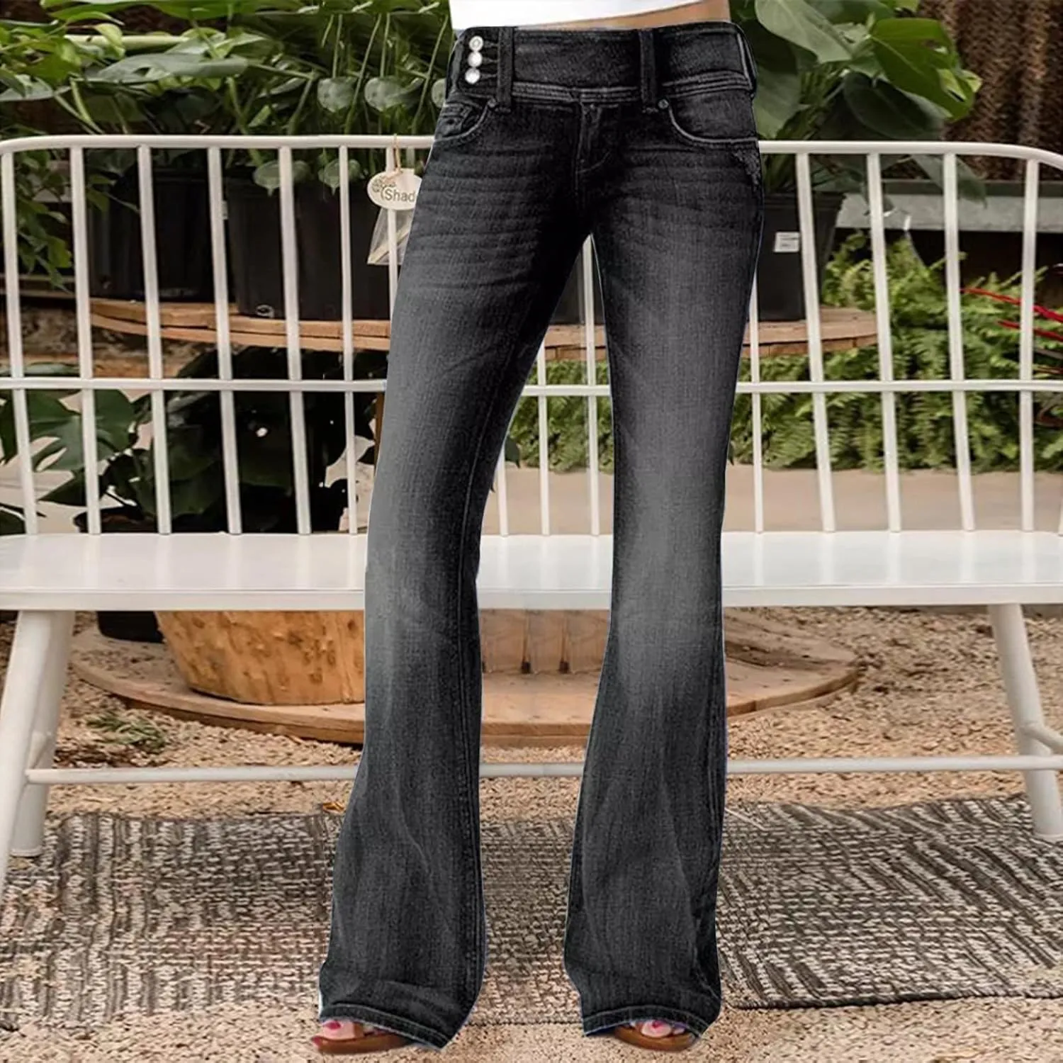 Womens High Waisted Jeans Flare Stretch Boyfriend Bootcut Casual Wide Leg Denim Pants Bell-Bottomed Jeans 2024