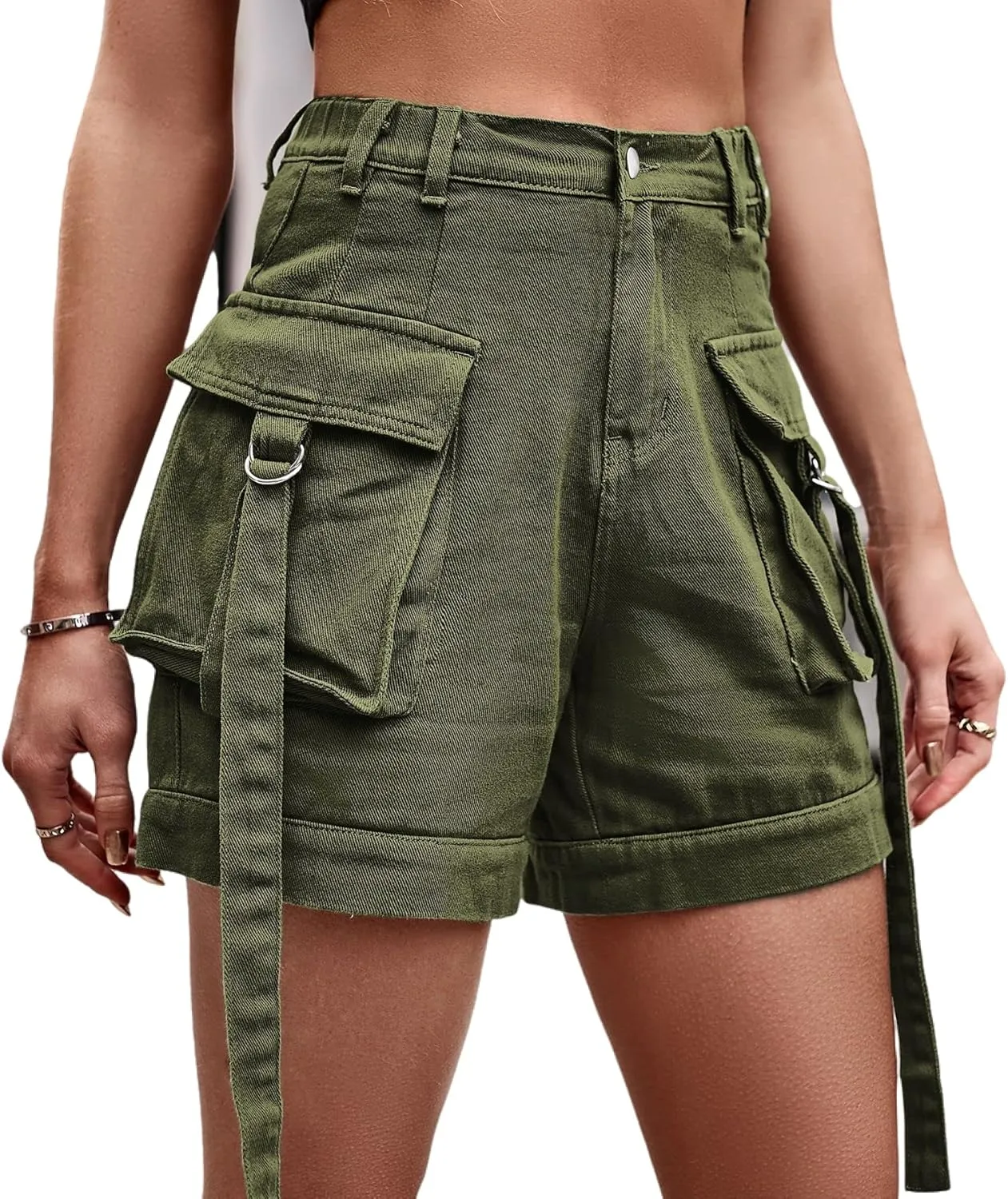 Women's High Waisted Multi Pocket Denim Shorts, Casual Shorts