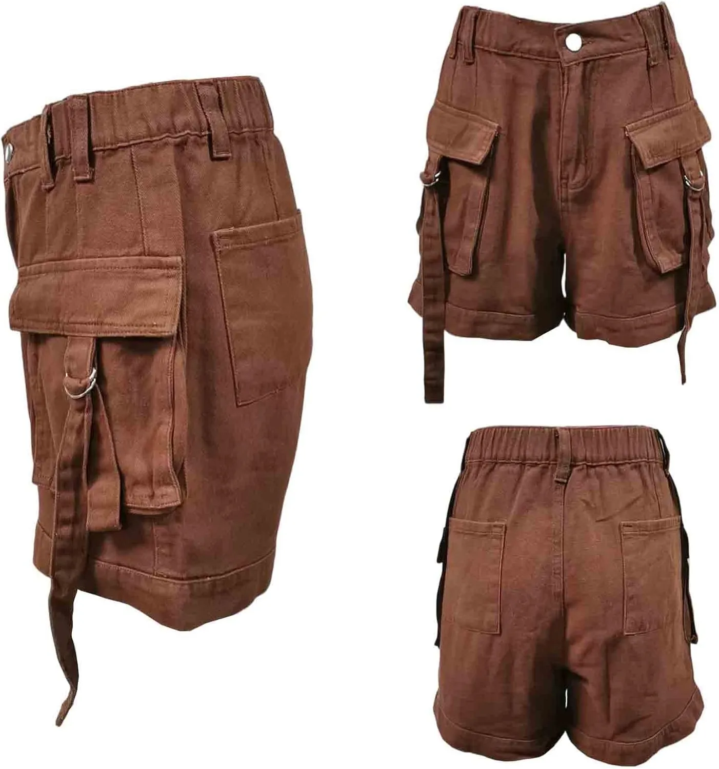 Women's High Waisted Multi Pocket Denim Shorts, Casual Shorts
