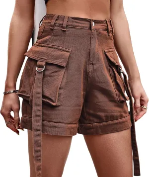 Women's High Waisted Multi Pocket Denim Shorts, Casual Shorts