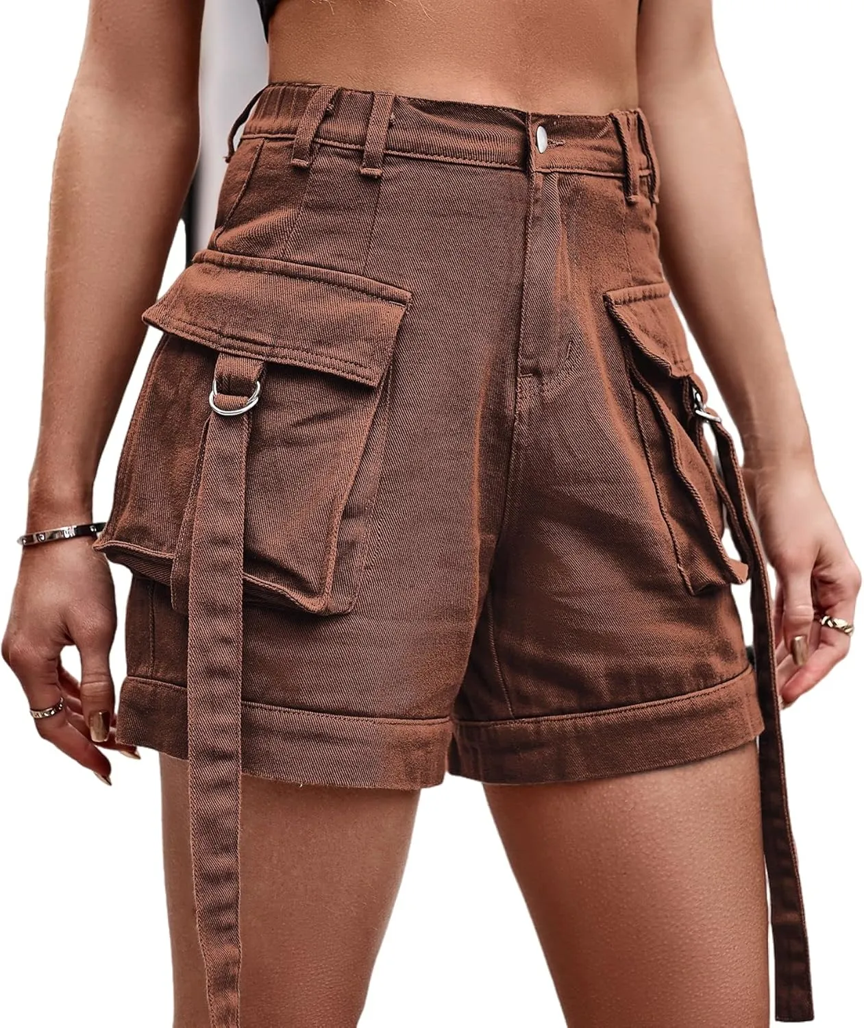 Women's High Waisted Multi Pocket Denim Shorts, Casual Shorts