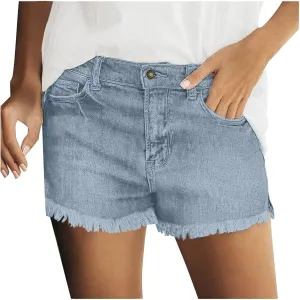 Womens Jean Shorts Summer High Waisted Stretchy Denim Shorts Ripped Frayed Raw Hem Trendy Jeans Short with Pockets 2025