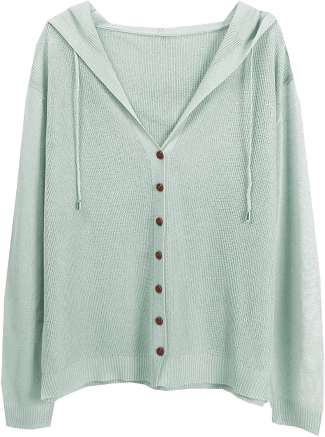 Women's Loose Off Shoulder Knit Cardigan with Hood for Spring and Summer Women Button up Cardigan
