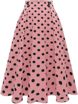 Women's Maxi Skirt Summer Midi All-Over Button Front A-Line Skirt